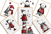 Whimsical Quirky Snowman Clipart, an Illustration by Creative Art (Thumbnail 12 of 13)