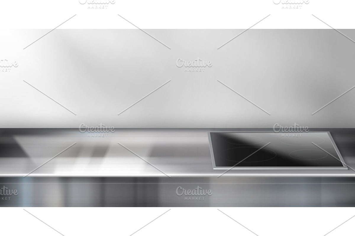Stainless steel kitchen counter with, an Object Illustration by art PVP - market