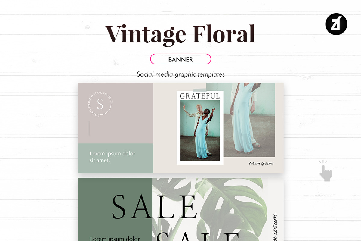 Vintage floral social media template, a Social Media Template by Chanut is industries (Photo 8 of 11)