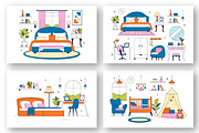 10 Bedroom Vector Illustration, a Decorative Illustration by denayunebgt (Thumbnail 3 of 4)