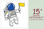 Charming Astronaut Illustration Set, a Technology Illustration by Sofia's Fashion (Thumbnail 1 of 3)