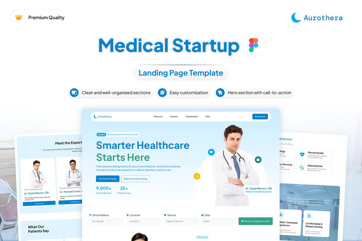 Medical Startup Landing Page, a Landing Page Template by Font Kingdom (Photo 1 of 5)