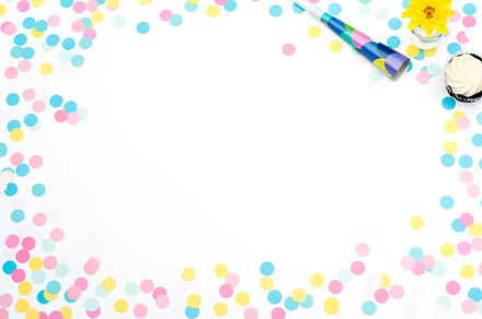 Party Invitation Confetti Flat Lay