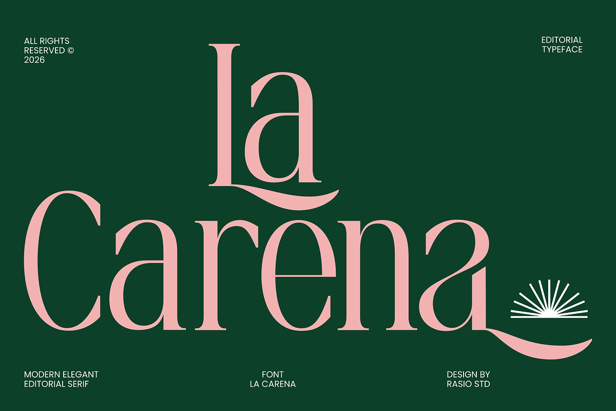 La Carena Modern Elegant Serif Font, a Serif Font by Rasio Studio (Photo 1 of 9)