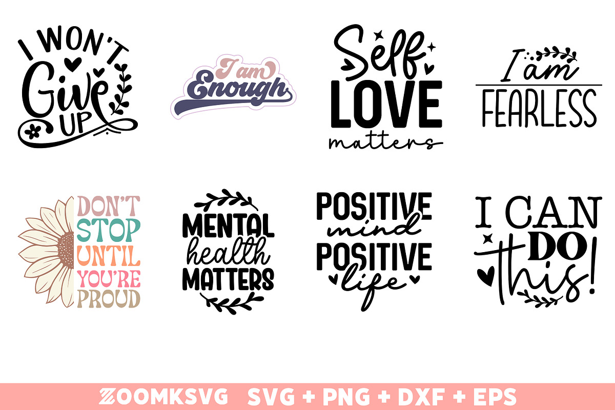 Boho Affirmations quotes SVG Bundle, an Illustration by ZoomkSVG (Photo 4 of 6)