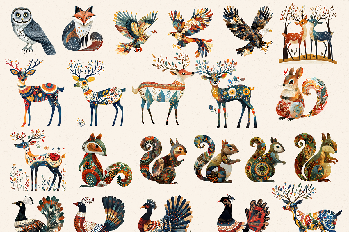 SCANDINAVIAN FOLK WOODLAND CLIPART, an Animal Illustration by Daring Digies (Photo 4 of 8)