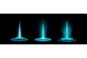 Futuristic AI portal with blue, an Illustration by art PVP - market