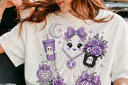Cute Rhinestone Ghost PNG (2), a Seasonal Illustration by DreamCafeArt (Thumbnail 3 of 6)