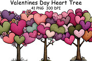 Whimsical Valentines Day Heart Tree, an Illustration by CraftArtStudio (Thumbnail 1 of 6)