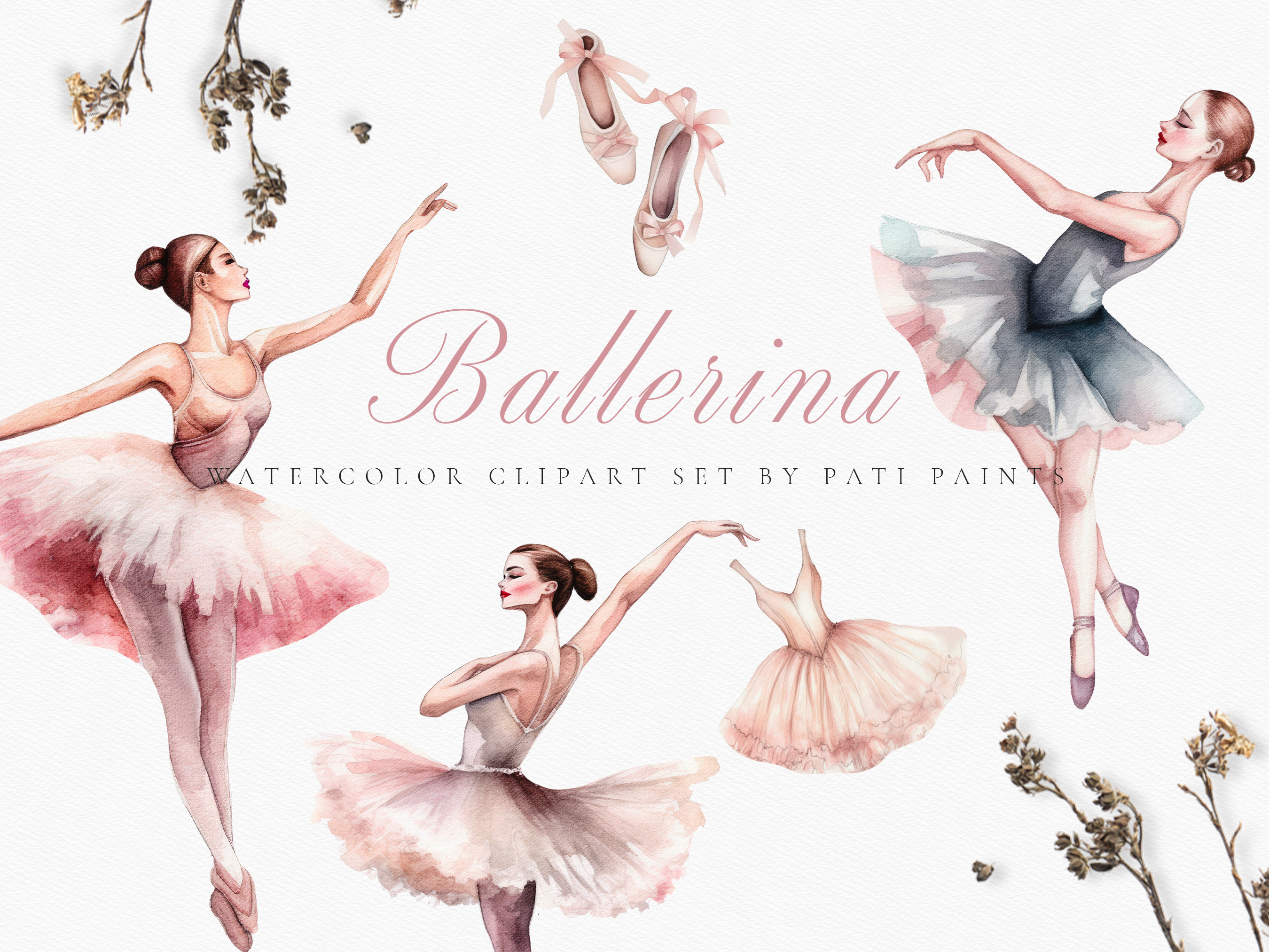 Watercolor Pink Ballerina Collection