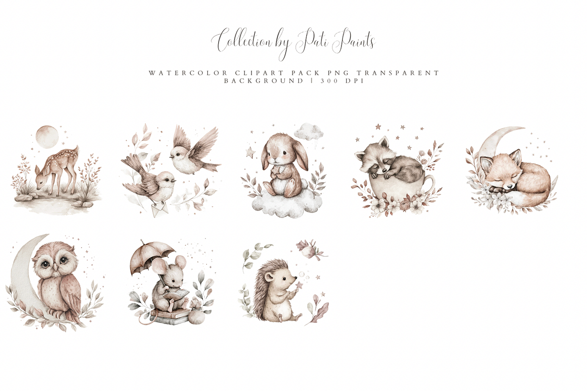 Forest Clipart Set, a Decorative Illustration by Pati Paints (Photo 2 of 10)
