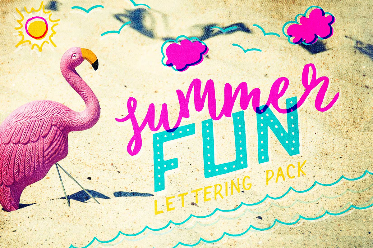Summer Fun Lettering Pack, a Seasonal Illustration by JoshuaRed Design (Photo 1 of 6)