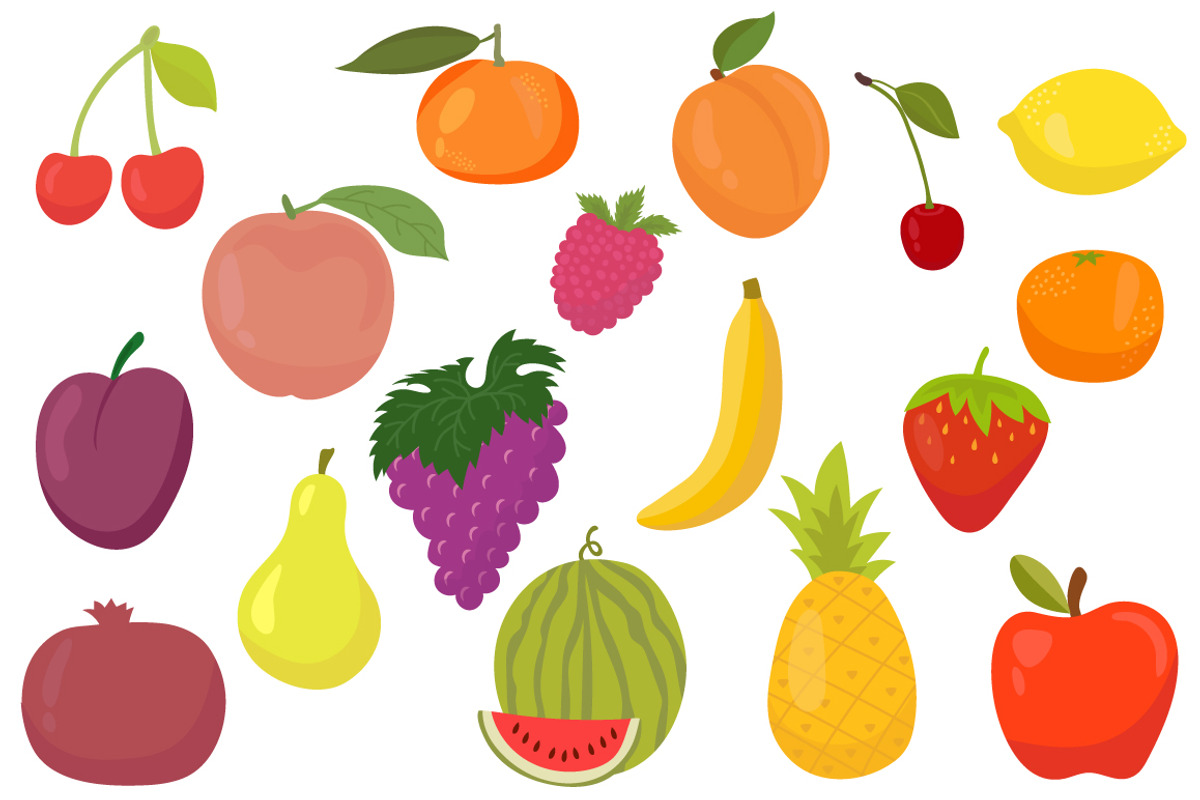 Fresh fruits. Kawaii, a Healthcare Illustration by Helen Sko (Photo 2 of 4)