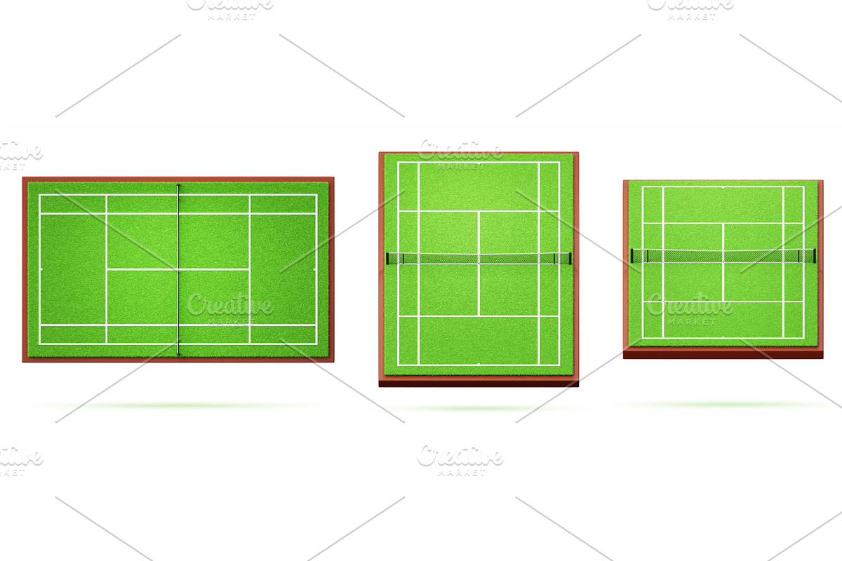 3d tennis court top view and, a Sport Illustration by Marozhkastudio