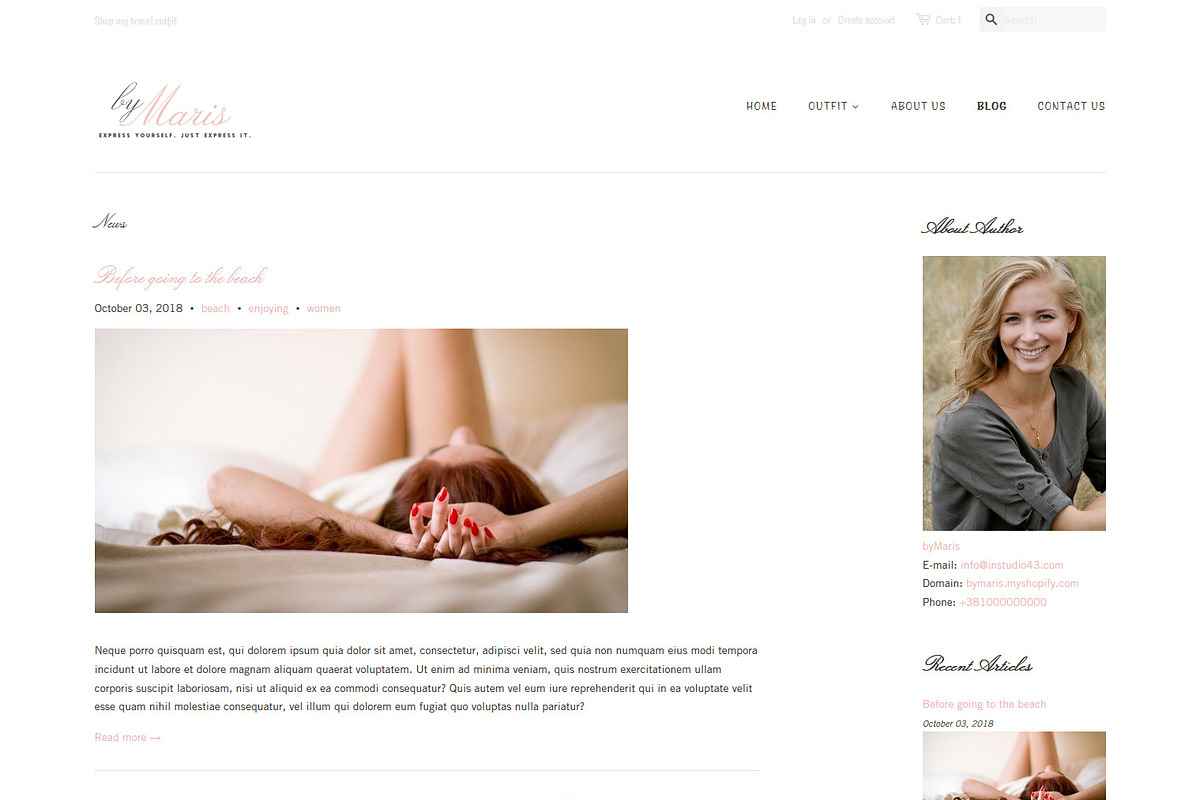 Minimal Shopify Theme - byMaris, a Shopify Template by inSTUDIO43 (Photo 8 of 10)