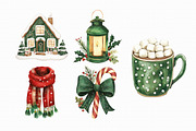 Watercolor Christmas Clipart PNG, an Illustration by Libby Wishes (Thumbnail 3 of 13)