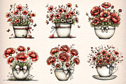 Whimsical Flowers Spring Clipart, an Illustration by Digital Artistic99 (Thumbnail 4 of 11)