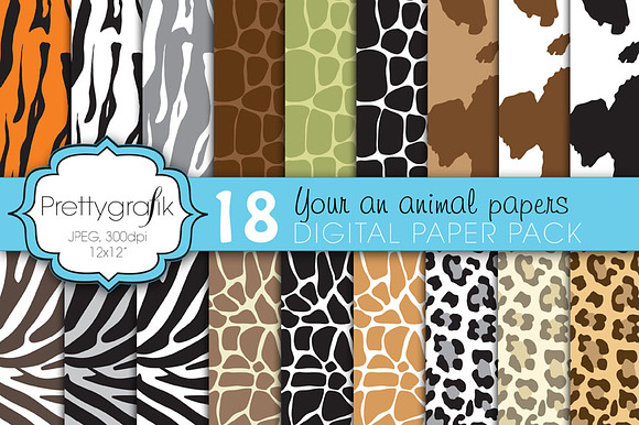 animal print digital paper preview 5