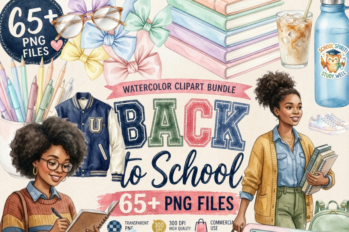 Back to School Aesthetic Clipart, a Seasonal Illustration by Tanya Kart (Photo 11 of 11)