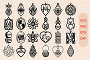 Mom Wood Earrings SVG Bundle, an Object Graphic by jannatulpakhi (Thumbnail 1 of 6)