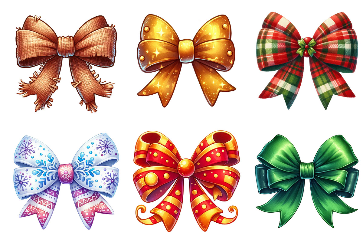 Watercolor Christmas Bow Clipart, an Icon by Dream Creation (Photo 6 of 7)