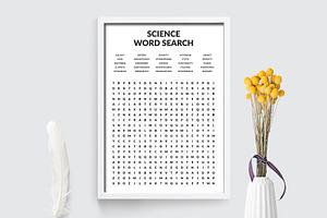 Science Word Search Game Template, a Templates & Theme by Amit Debnath