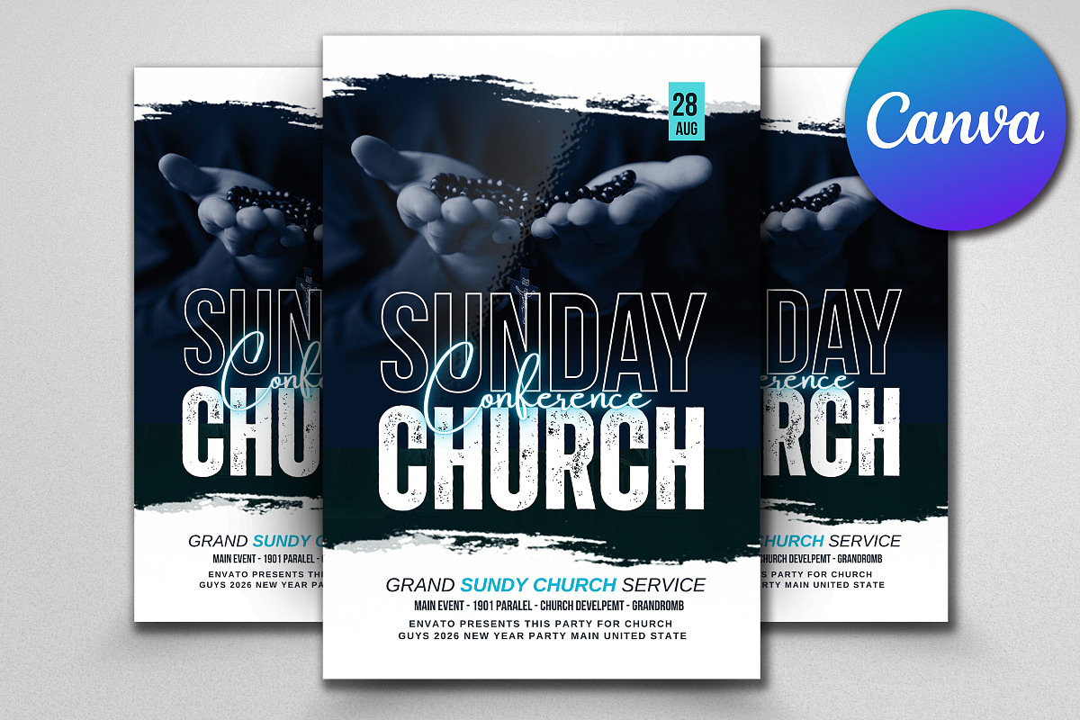 Sunday Service Worship Church Flyer, a Flyer Template by Psd Templates (Photo 2 of 3)