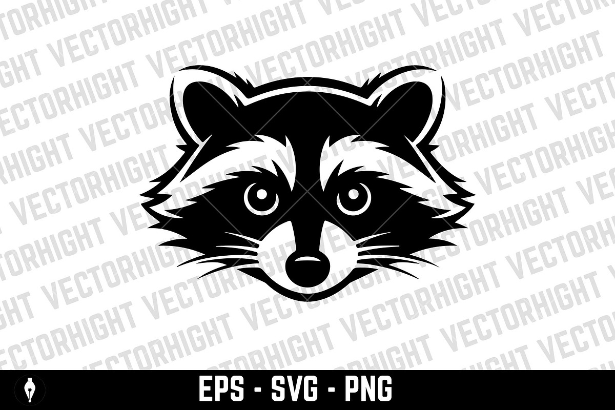 Illustration of racoon head. Design, an Animal Illustration by Vectorhight