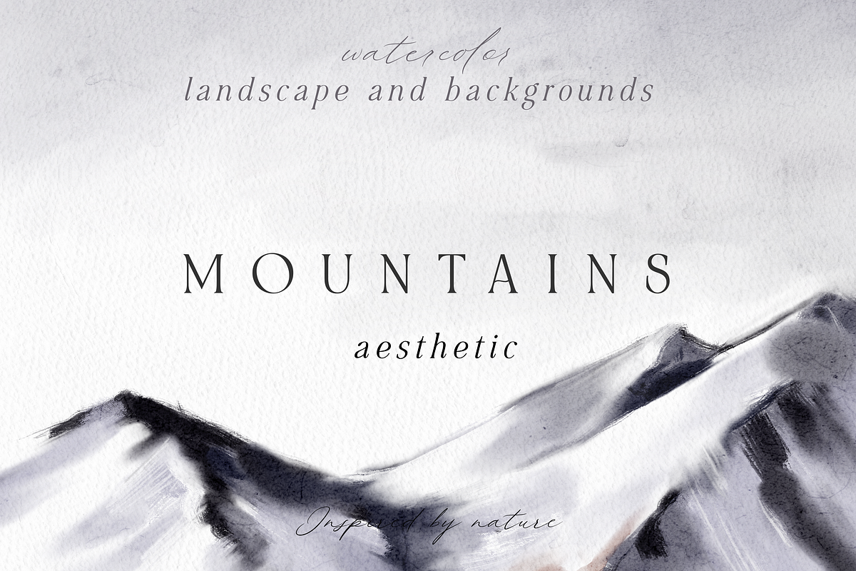 MOUNTAINS aesthetic *watercolor*, a Background Graphic by Youksy (Photo 12 of 16)