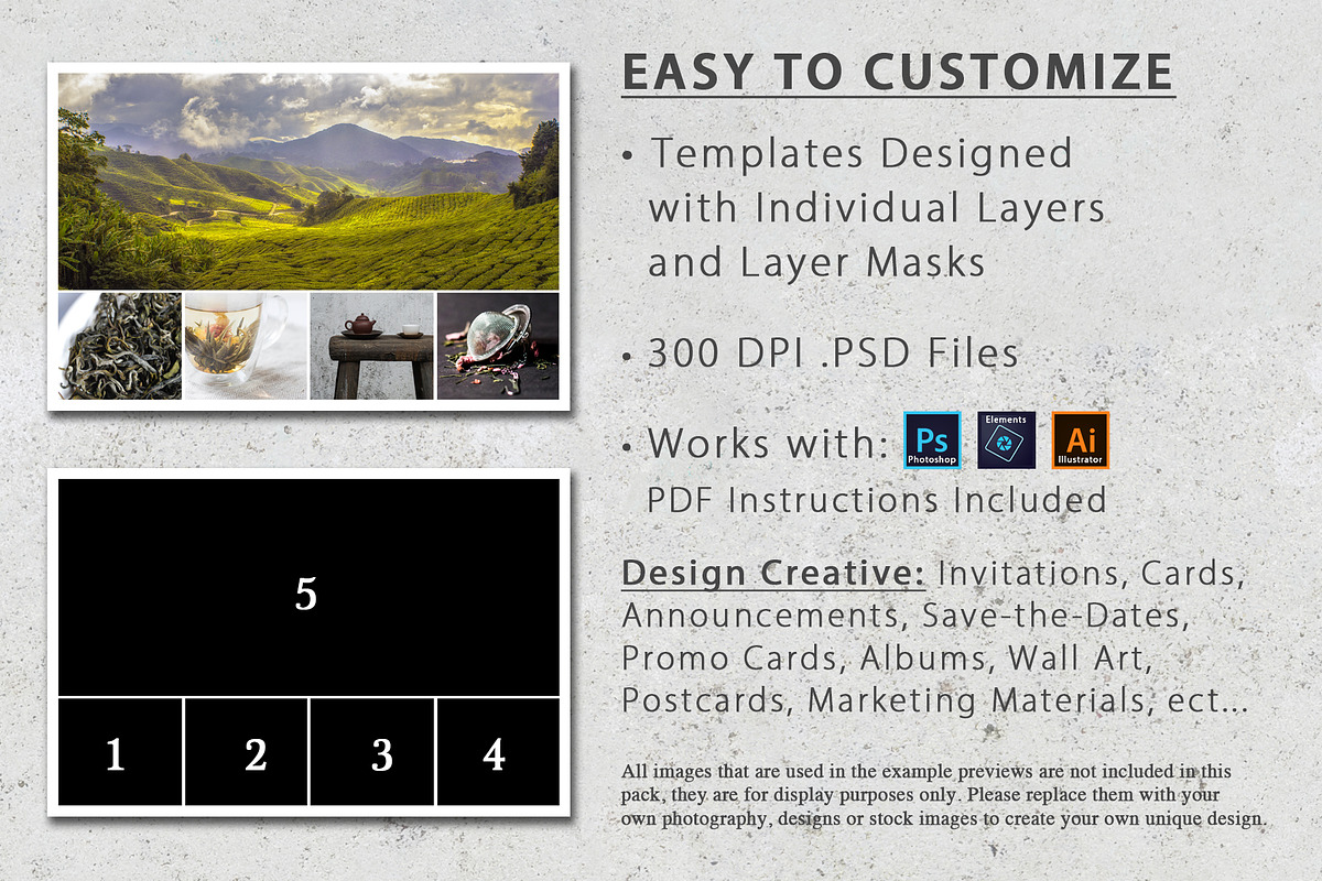 4x6 Photo Card Collage Template Pack, a Card Template by Loveurstyle Designs (Photo 4 of 4)