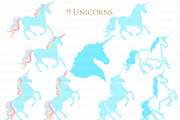 Magical Unicorns, Einhorn, Blue, an Illustration by Mia's Graphic Design (Thumbnail 5 of 9)