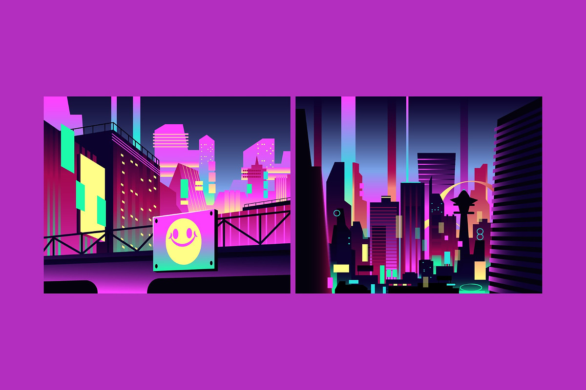 Cyberpunk City Asset Illustration, an Object Illustration by graphicook (Photo 3 of 3)