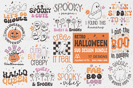 Retro Halloween SVG Design Bundle, an Object Graphic by Applied Arts