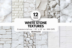 12 White Stone Texture Patterns