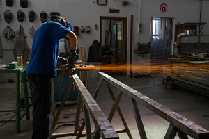 Wheel grinding containing steel, technology, and welding