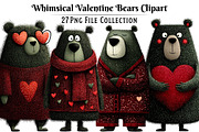 Whimsical Valentine Bears Clipart, an Illustration by Dream Creation (Thumbnail 1 of 6)