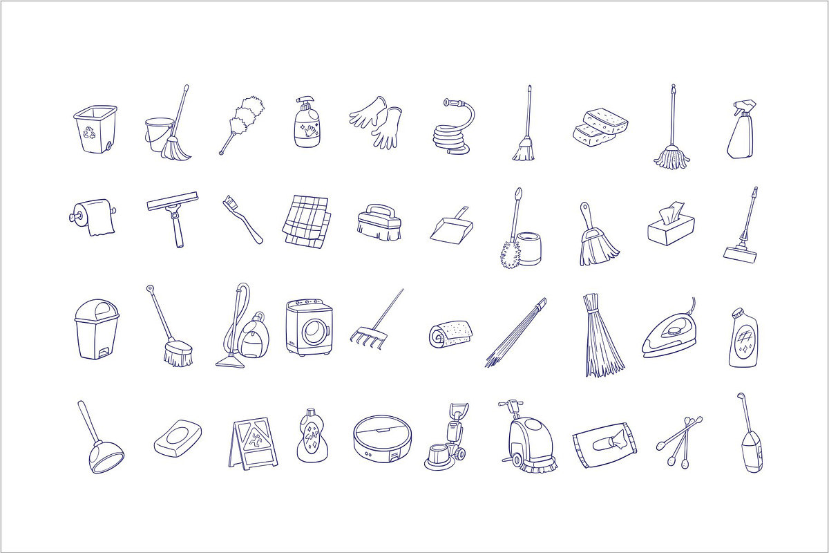 Cleaning Tools Handdrawn, an Object Graphic by SLAB! Design (Photo 2 of 2)