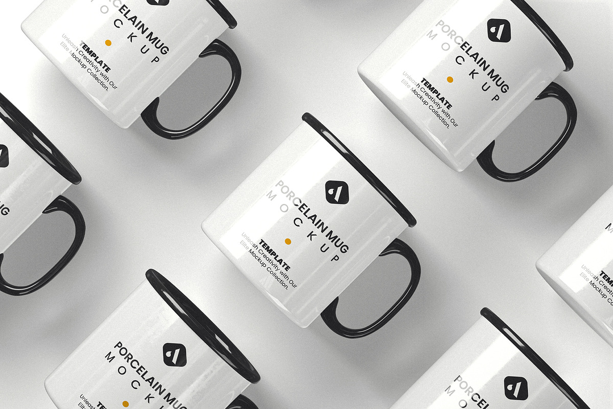 Porcelain Mugs Scene Mockup, a Cups & Container Mockup by Designer Dude