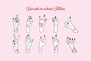 20 Vector Illustrated Hands + Extras, an Illustration by On Point Studio (Thumbnail 2 of 6)