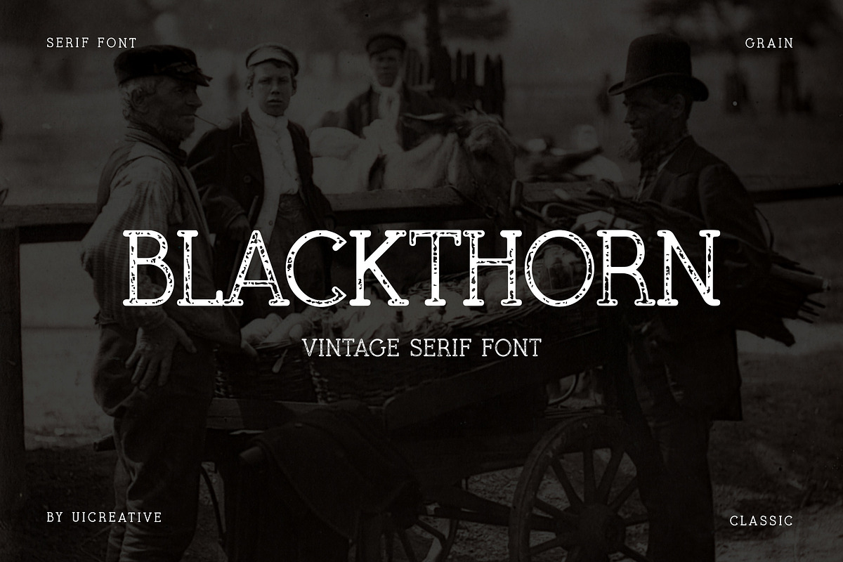 Blackthorn Vintage Serif Font, a Slab Serif Font by UICreative (Photo 1 of 3)
