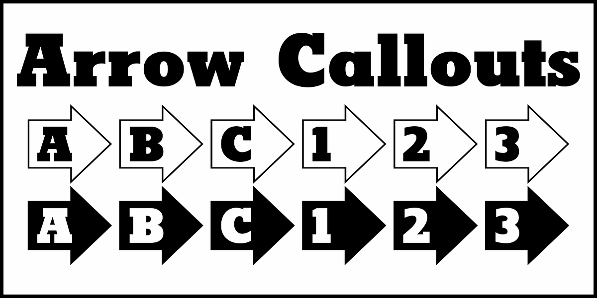 Arrow Callouts JNL, a Font by Jeff Levine Fonts (Photo 2 of 5)