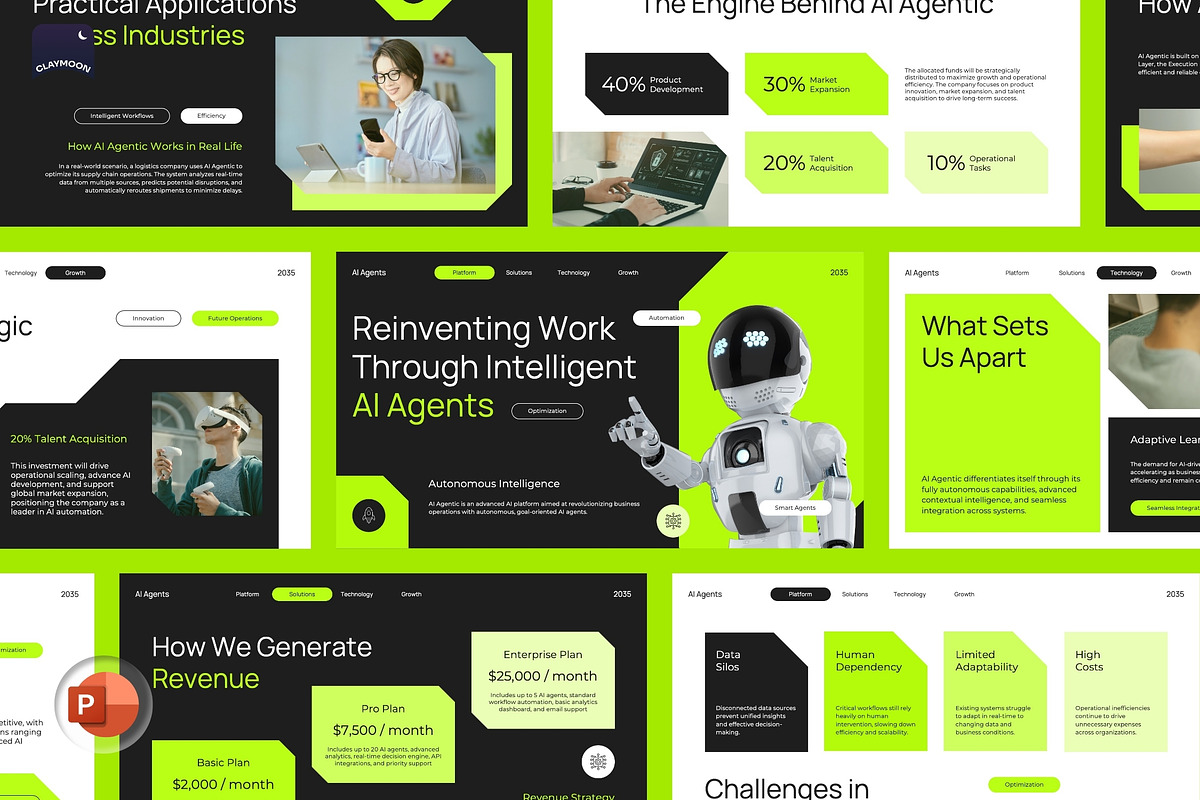 AI Agentic Business Proposal, a Presentation Template by Claymoon Lab (Photo 2 of 7)