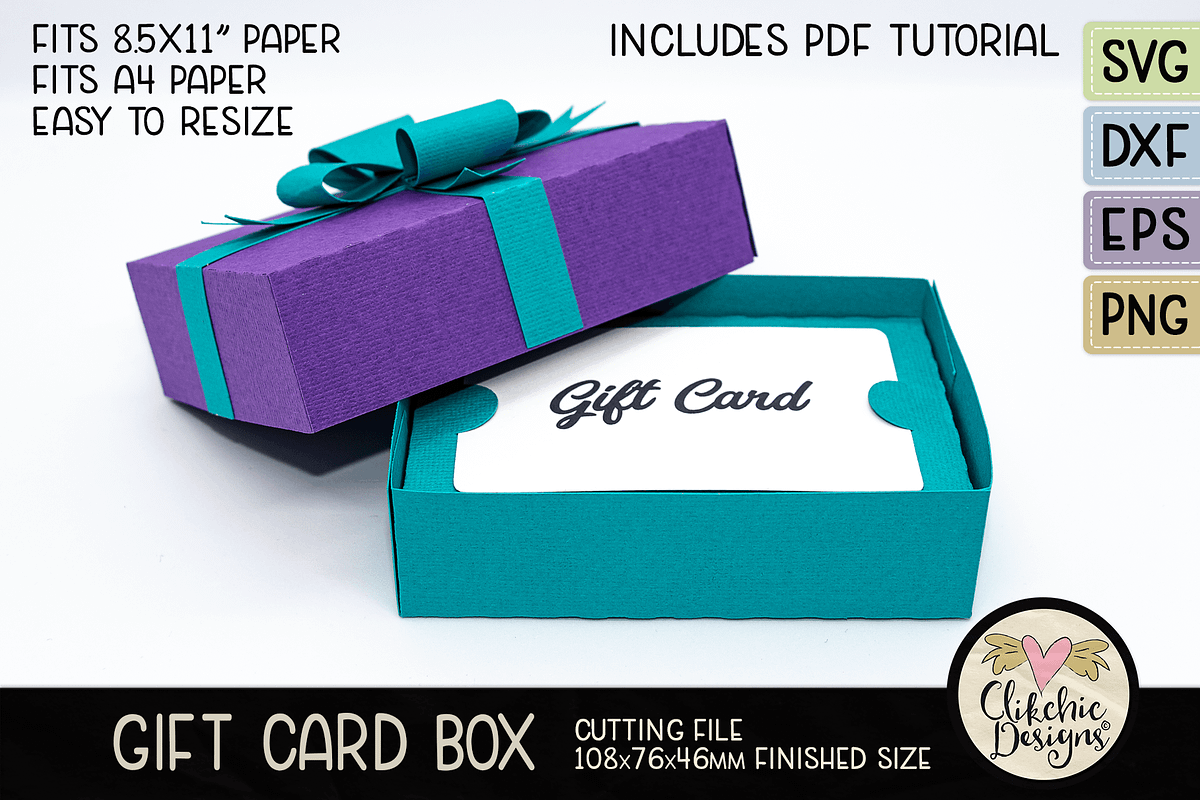 Gift Card Box With Ribbon SVG, a Templates & Theme by Clikchic Designs (Photo 3 of 6)