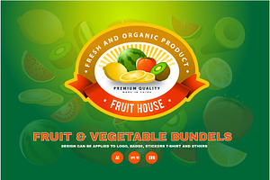 FRUIT & VEGETABLE BUNDEL LOGO BADGE, a Branding & Logo Template by grindstudio