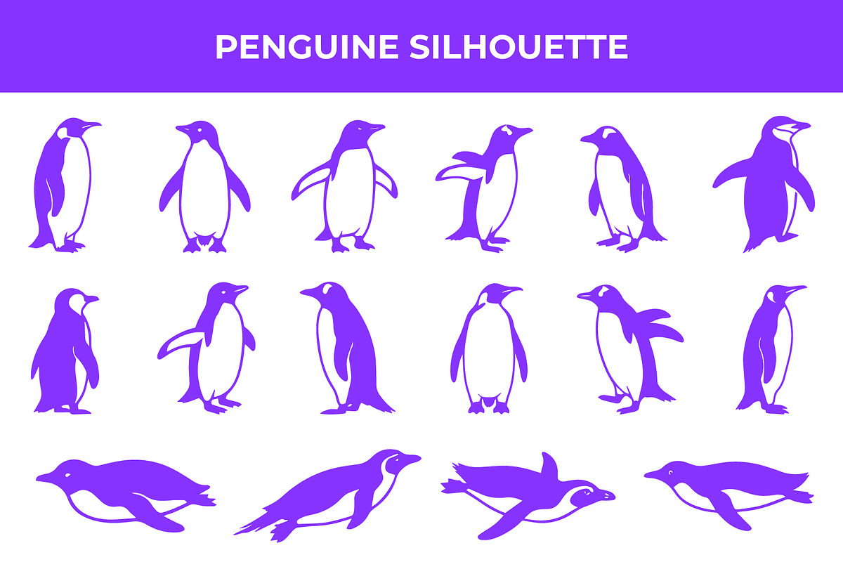 Penguin Silhouette Vector Art, an Animal Illustration by nandinigraphics (Photo 3 of 4)