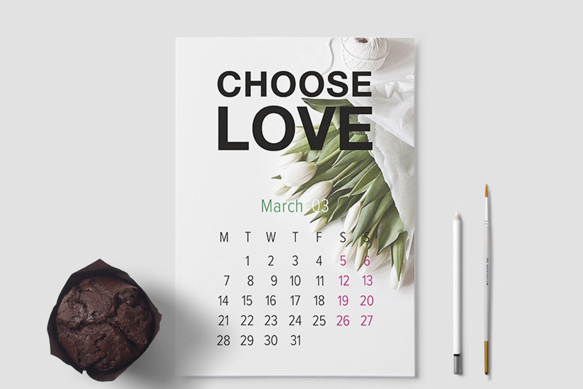 Printable calendar 2016 — motivating, a Stationery Template by marina.nazarova (Photo 5 of 14)