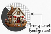 Gingerbread Christmas Clipart, an Illustration by Canvas Craft (Thumbnail 6 of 6)