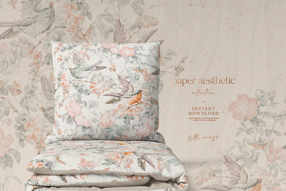 Pastel Floral Luxury Pattern, a Pattern Graphic by paper aesthetic (Photo 7 of 9)