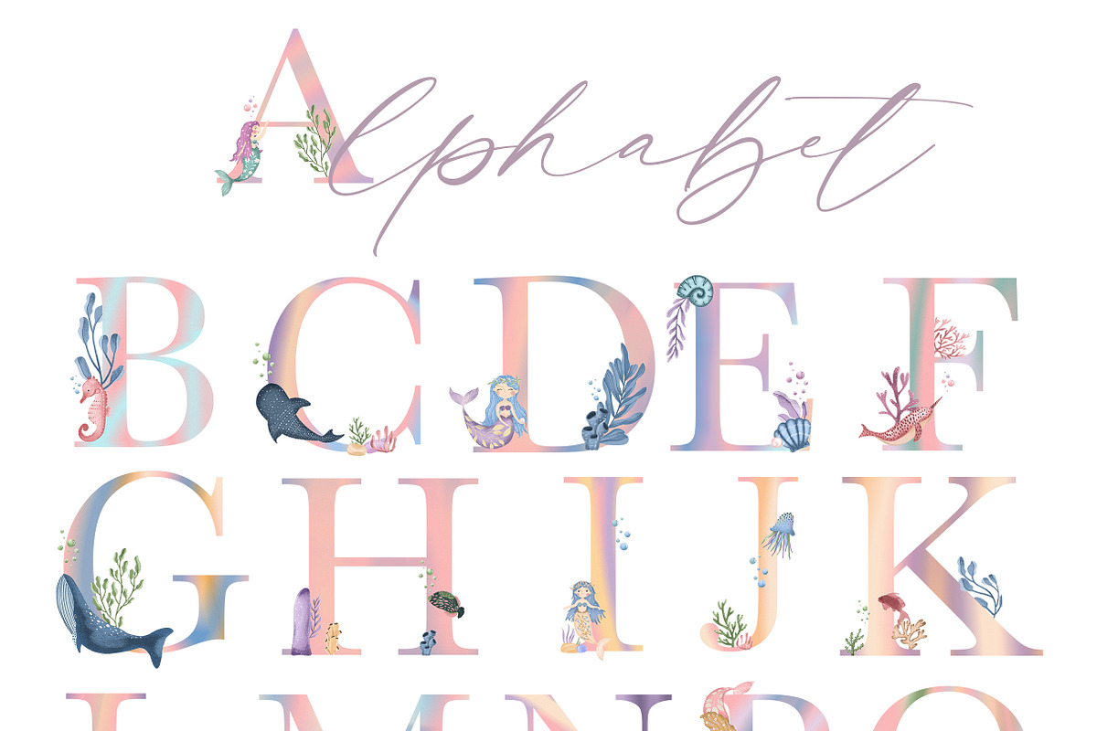 Ocean clipart & digital paper, a Decorative Illustration by Yelloo Fish (Photo 8 of 19)