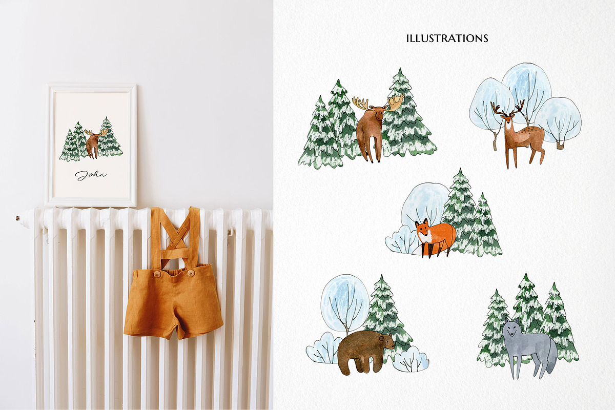 Watercolor winter wonderland bundle!, a Person Illustration by LyubovZaytseva (Photo 14 of 26)
